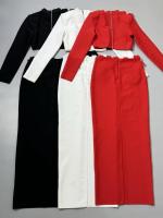Conjunto de Vestido y Falda Mini de Manga Larga Estilo de Turtén Brillante con Diamantes - details 24
