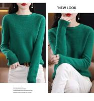100% suéter de punto de lana Merino Otoño/Invierno 2024 nuevo jersey de cuello redondo para mujer Top hueco 11 colores abrigo versátil NJR1107 - details 28