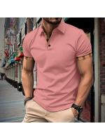 2025 verano nueva camisa POLO de color sólido de manga corta con solapa para hombre. - details 6