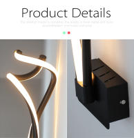 Lámparas LED modernas de pared para interiores, candelabro de pared para decoración de dormitorio, mesita de noche, sala de estar, CA de 90V-260V - details 7