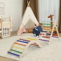 Escalador triangular de madera para niños pequeños, escalera para bebés, gimnasio interior, patio de juegos - details 1