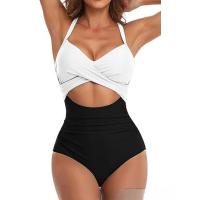 Traje de baño sexy de una pieza, traje de baño hueco para mujer, bikini ajustado con tirantes tipo halter. - details 5