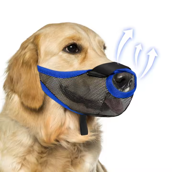 Bozales creativos para la boca de mascotas, S-XL transpirable, bozal antiladridos para perros, correas ajustables, cubierta bucal de malla para perros que se adapta a todos los perros - 1