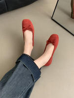 Francés retro de suela blanda solo zapatos de plata de las mujeres zapatos de otoño ladyshoes arco de la noche rojo pisos zapatos de ballet - details 8