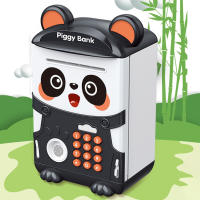 Hucha de Panda de dibujos animados para niños, caja de dinero linda, ahorro de dinero en efectivo, moneda, contraseña, huella digital, cajero automático, juguete educativo para niños, regalo - details 3