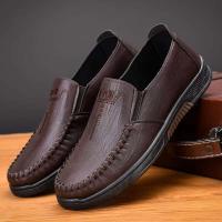 Otoño 2024 nuevos mocasines de cuero PU para hombres cómodos zapatos planos de negocios sin cordones con fondo suave para la temporada de invierno de boda - details 1