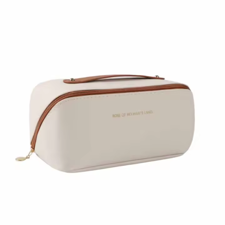 Bolsa cuadrada de cuero PU para cosméticos, almohada con cremallera desmontable, bolsa de maquillaje, organizador de artículos de tocador, bolsa de viaje de estilo coreano - 1