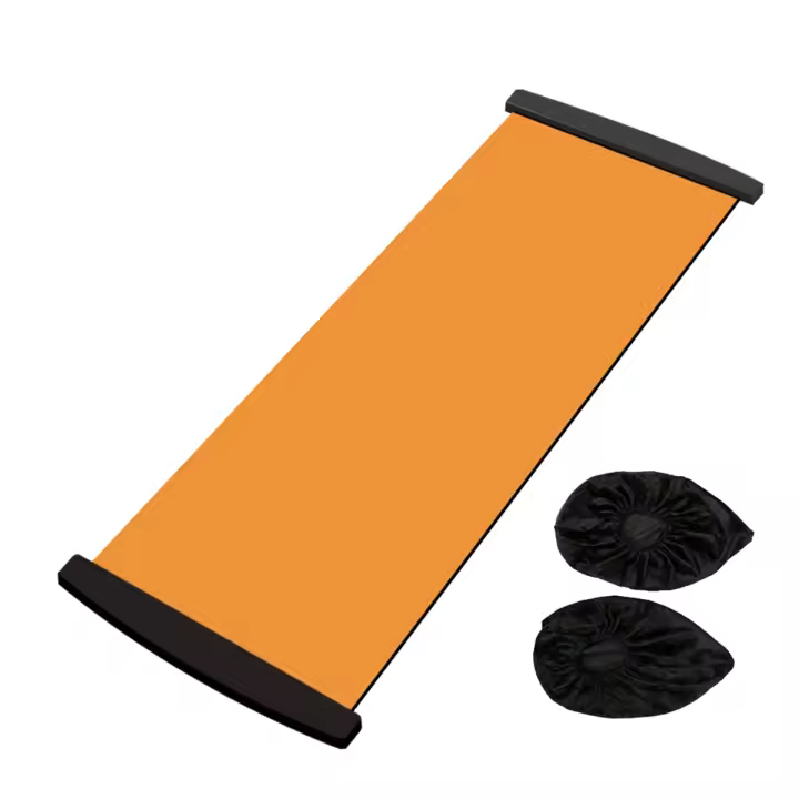 Esterilla deslizante para Yoga, placa de deslizamiento para Fitness, ejercicio central, correr, patinaje, tabla de entrenamiento de piernas, equipo de gimnasio naranja de 180cm - 1