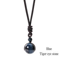 Collar de cristales curativos, ojo de tigre Natural, amatista, protección de bendición de la suerte, cuentas de chakra, colgante de piedra para mujeres y hombres - details 3