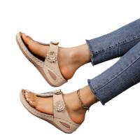 Zapatillas de tacón de cuña para mujer, zapatos informales de moda de verano, zapatilla - details 4