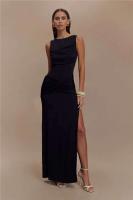 Elegante Vestido Largo de Verano Mozision sin Espalda Sexy Escote en Redondo, Alto hasta la Coxa, Estilo Bodycon - details 10