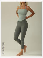 MOVING PEACH Pantalones de Capri Deportivos para Mujeres Cintura Alta Amigables con la Piel para Entrenamiento en el Gimnasio con Bolsillo Oculto Material Exterior 75% Nylon + 25% Spandex Adecuado para Yoga y Extensión - details 9