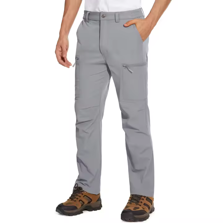 Pantalones Casuales Rectos para Hombres MAGCOMSEN Ligeros de Secado Rápido Resistentes al Agua para Trabajo al Aire Libre Senderismo Pesca Hechos de Nylon Cuidado de Tela Máquina - 1