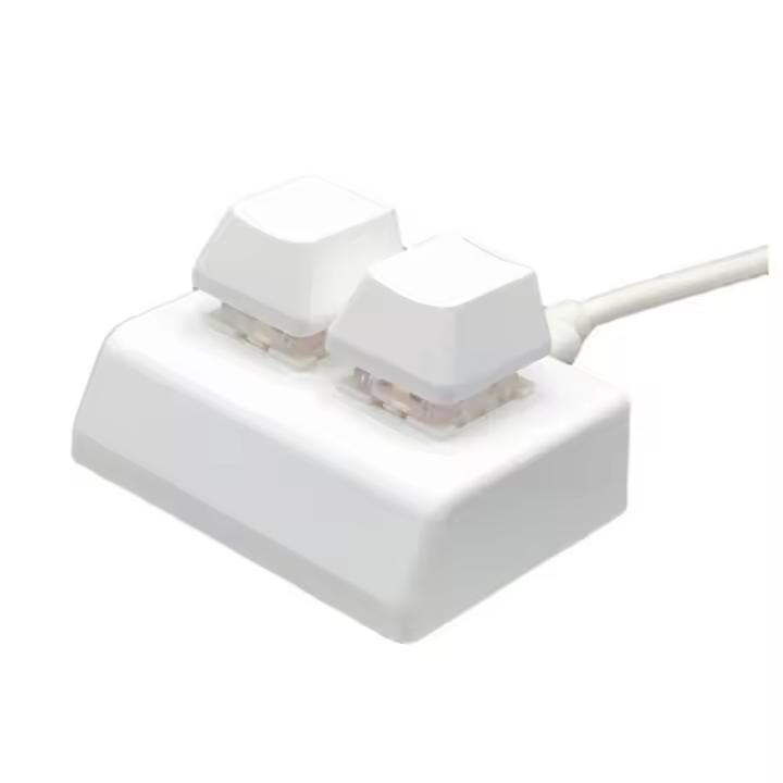 Teclado de programación Macro de 2 Teclas, Mini Teclado RGB, Dibujo para Juegos, Interruptor Rojo, Teclado Personalizado, Teclado para Juegos OSU, Blanco - 1
