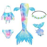 Traje de baño de cola de sirena con monoaleta para niña, vestido de princesa, Bikini, traje de baño para nadar - details 25