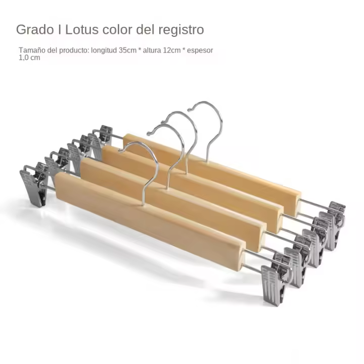 Perchas Madera Unidades - Juego de 10 - Perchero de Madera para tu Armario - Gancho Giratorio - 1