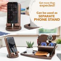 día del padre,Regalo para Hombres Giratorio Soporte de Carga de Madera para teléfonos móviles Carteras Seres Queridos ya Sea por su Aniversariodía Festivo o Solo como un Presente (Negro) - details 2