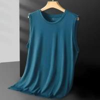 Chaleco de seda de hielo para hombre, camiseta sin mangas de verano de secado rápido de malla con hombros anchos, chaleco deportivo de talla grande con hombros huecos para Fitness - details 9