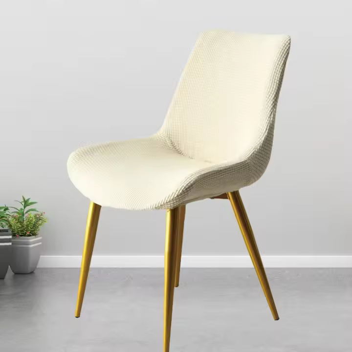 Funda para silla de comedor con respaldo curvo de forma especial, funda para silla cóncava sólida elástica para el hogar General, funda para taburete semicircular - 1