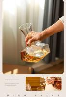 Botella de vidrio geométrica para el hogar, lujosa olla de vino tinto europea, sin plomo - details 5