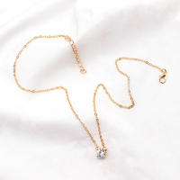 Accesorios eléctricos Moda Accesorios de ropa simples para mujer Cadena de clavícula de circón versátil de moda - details 2