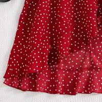 Clásico rojo verano novedad niña Retro vestido Lunar vacaciones diario Casual fiesta de cumpleaños moda para niños de 8 a 12 años - details 7