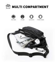 Riñonera cruzada de gran tamaño impermeable Oxford pecho Cycg gran gimnasio cintura cinturón bolsa para hombres mujeres - details 11