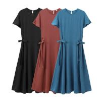 OUWU- Venta Rápida Nuevo Vestido De Mujer Estilo Europeo Vestido Redondo Con Lazo Ajustado A La Cintura Decoración De Lazo A La Moda Ropa De Mujer - details 1