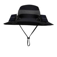Ventilador de carga USB extraíble, gorra para senderismo al aire libre, con 2 ventiladores solares, sombrero para el sol de ala ancha para pescar - details 13