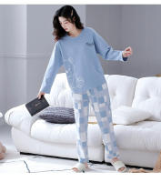 Nuevo Conjunto De Pijamas Para Mujer Primavera Otoño Invierno 2 Piezas Camiseta De Manga Larga Y Pantalones Algodón Homewear - details 4