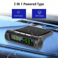 Sistemas de alarma de seguridad para automóviles con pantalla LCD, reloj Digital, sistema de supervisión de presión de neumáticos de coche, USB/Solar TPMS - details 2