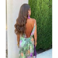 Elegante Vestido Floral de Poliéster Conjunto de Vacaciones de Alta Gama para Playa - details 8