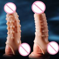Empaque privado Anillo vibrador estimulador del punto G sexy Granulado para agrandamiento de la manga Juguetes para retrasar la eyaculación del clítoris para hombres Sex Shop - details 1
