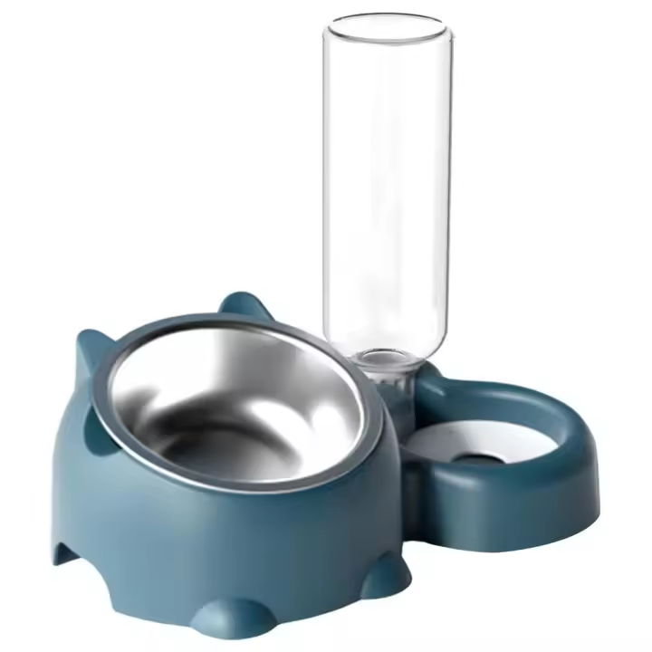 Dispensador de agua desmontable para gatos, recarga de agua automática extraíble, botella para beber automática, cuenco antideslizante de doble uso para mascotas - 1