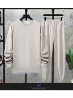 Conjunto de camiseta y pantalones cortos informales para hombre, chándal de Color liso, tres piezas holgadas de verano, talla 3XL - details 14