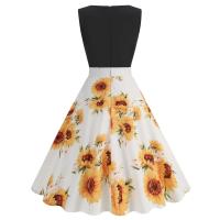 2025 Primavera/Verano nuevo vestido sin mangas de punto empalmado con estampado de flores rosas ropa de mujer - details 8