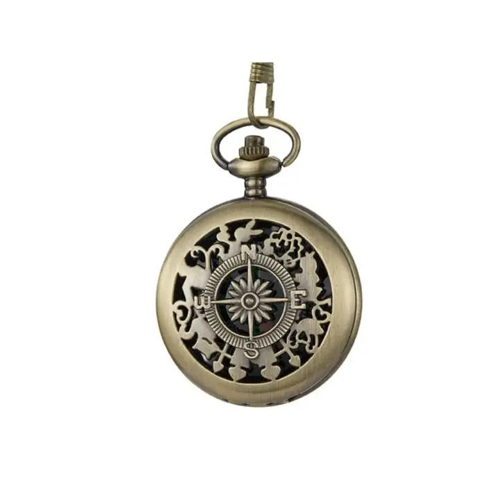 Brújula de Navegación Retro Brújula de Bolso de Bronce Vintage para Senderismo al Aire Libre - 1