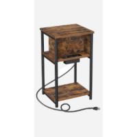 Mesa de Consola, Mesa de Entrada, Mesa de Sofá con 2 Cajones, Marco de Acero, Estable, para Pasillo, Dormitorio, Salón, Estilo Industrial, Marrón Rústico y Negro Tinta LNT015B01 - details 9