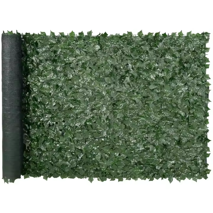 SucceBuy Pantalla de valla de privacidad con hoja de hiedra artificial de 59 x 118 pulgadas, respaldo de tela de malla - 1