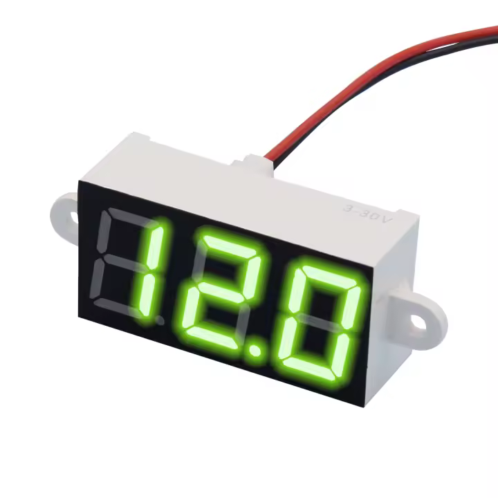 Voltímetro de Agua Impermeable Pantalla LED de 0.56" Monitor de Capacidad de Batería de Litio - 1