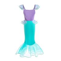 AmyStylish Niñas Princesa Sirena Ariel Cosplay Halloween Fiesta de Cumpleaños Verano Playa Vacaciones Vestido - details 14