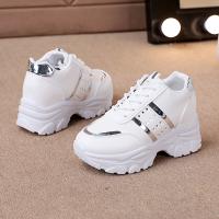 Zapatillas deportivas vulcanizadas con plataforma para mujer, zapatos informales de cuero con retales, para correr al aire libre - details 2