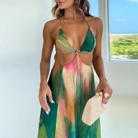 Elegante Vestido de Playa de Vendaje para Mujer Cintura Ajustada, Espalda Descubierta, Colorido para el Verano - details 1