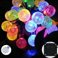 Guirnalda de luces solares para exteriores, luz de hadas de cristal, 8 modos, luz de Patio impermeable para decoración de fiesta de jardín - details 5