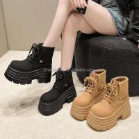 Botas de suela gruesa con logo Dropshipping, zapatos de invierno, tacones altos, botas de mujer - details 3
