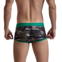 Ropa interior Sexy para hombre, calzoncillos Boxer Cueca Gay, bragas masculinas de malla de camuflaje, moda para hombre, ropa interior, calzoncillos, bolsa, pantalones cortos - details 4