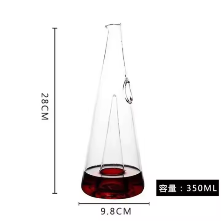 Botella de champán, brandy, vino tinto, cascada piramidal, copa de regalo, 350/750 ml - 1