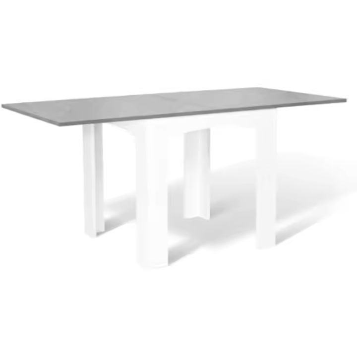 Mesa de comedor extensible rectangular para 6-8 personas, bandeja efecto hormigón, 80-160 cm - 1