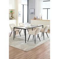 Comedor Nordicas Estilo Vintage Juego de 2, Silla de Cocina Silla Tapizada con Reposabrazos Tapizadas en Terciopelo, Estructura de Metal, Crema BH93cm-2 - details 1