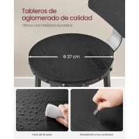 Taburetes de Bar Altos con Resalón Juego de 2, Acero, Montaje Fácil, Industrial, Marrón Rústico y Negro LBC026B01V1 - details 12
